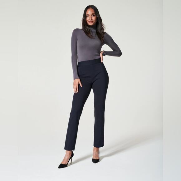 Spanx SPANXsupersmooth Perfect Fit Ponte Slim Straight Pull On Pant Navy Size XS - Picture 3 of 15